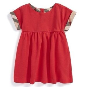 Burberry Jen Pique Dress w/ Check Cuffs